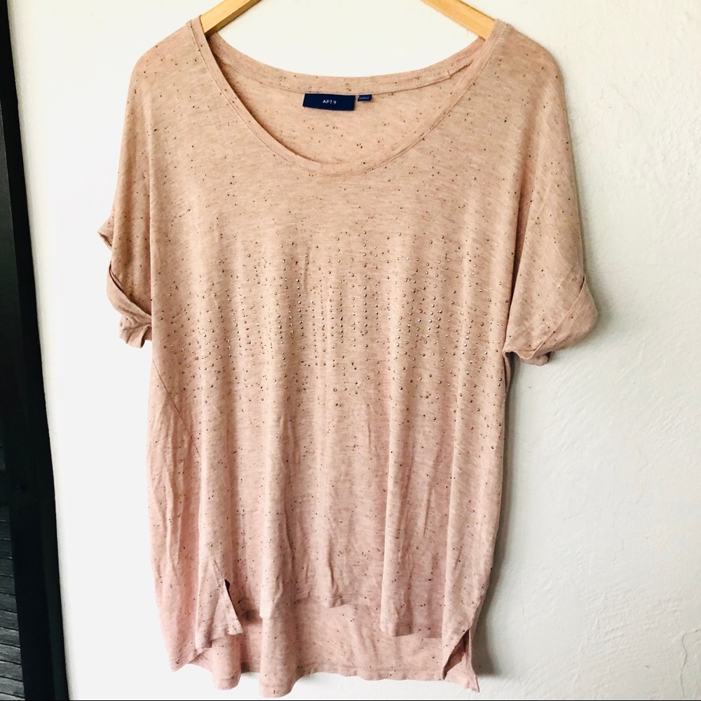 Apt 9 Blush Pink Rhinestone Blouse - Picture 2 of 5